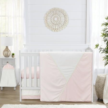 UPC: 0846480097563 | Pink and Off White Boho Chic Pastel 4 Piece Brushed Microfiber Crib Bedding Set by Sweet Jojo Designs