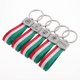 thumbnail image 1 of Synthetic leather key ring with Italian flag in three colors, colorful logo, official, 1 of 5