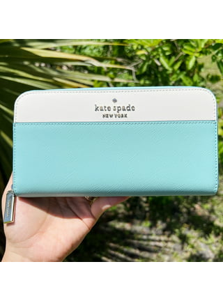 New Kate Spade Staci tea garden dot small slim card holder blue multi Gift,  New