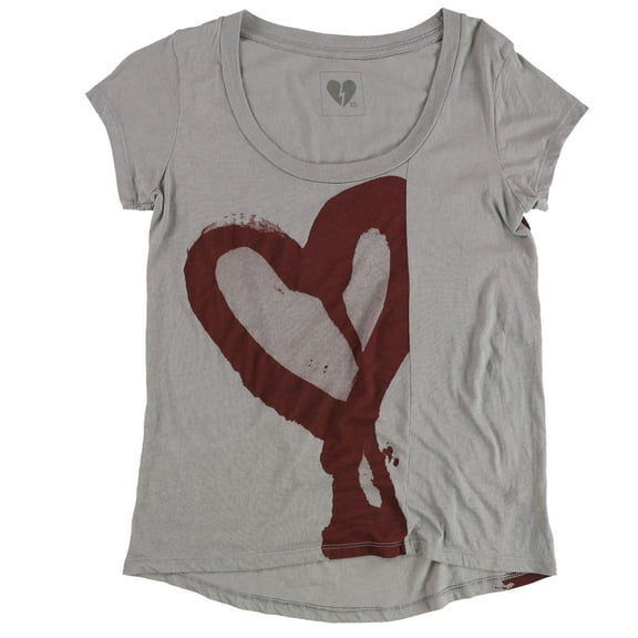 Urban Outfitters Womens Spray Paint Heart Graphic T-Shirt, Grey, X-Small