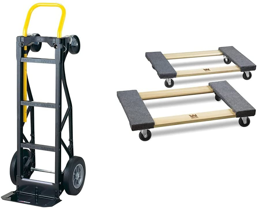 Black/Yellow for sale online Pneumatic Wheels Harper Trucks PGDYK1635PKD Convertible Hand Truck and Dolly with 10in 