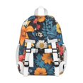 thumbnail image 3 of Colorful Floral Pattern Backpack for School,Cute School Bag,Schoolbag with Adjustable Shoulder Straps & Padded Back,15"x11.42"x5.5", 3 of 6
