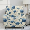 thumbnail image 2 of Xoenoiee Blue Hydrangea Flower Print Recliner Slipcover Lazyboy Recliner Chair Cover 4 Piece Stretch Recliner Couch Covers Small Reclining Cover with Pockets Furniture Protector, 2 of 7