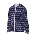 thumbnail image 2 of Gaeub Purple and Blue Squares Men's and Women's UPF 50+ Long-Sleeved Sun Protection Clothing, Fishing Shirt Long Sleeve Zip - XX-Large, 2 of 9