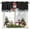 Black, variant on Kitchen Curtain Valances for Windows,Cute Snowman Christmas Snowflakes on Red Rod Pocket Small Valance