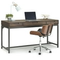 thumbnail image 3 of Simpli Home Banting 60 inch Wide Solid Wood Industrial Mid Century Desk in Walnut Brown, 3 of 7