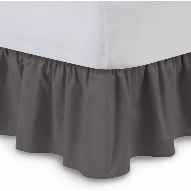 Ruffled Bedskirt King Dove Grey 18, Bed Skirts King Size
