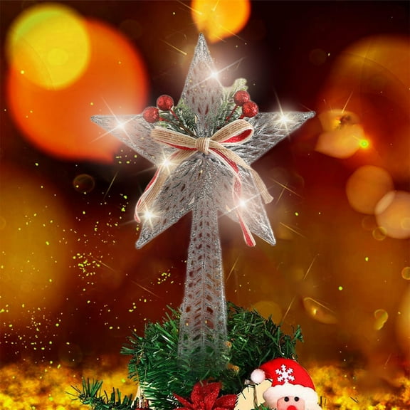 YHAICO Christmas Tree Star Christmas Tree Topper Angel Christmas Hollow Star Tree Topper Christmas Decoration Holiday Tree Top Hollow Star Decoration Holiday Christmas Tree Decoration