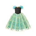 thumbnail image 3 of Disfraz De Princesa Para Niña, Vestido De Malla Con Estampado Floral, Trajes De Vestir Para Niños Para Navidad, Fiesta De Halloween, Actuación De Cumpleaños, Como Regalo, 3 of 4