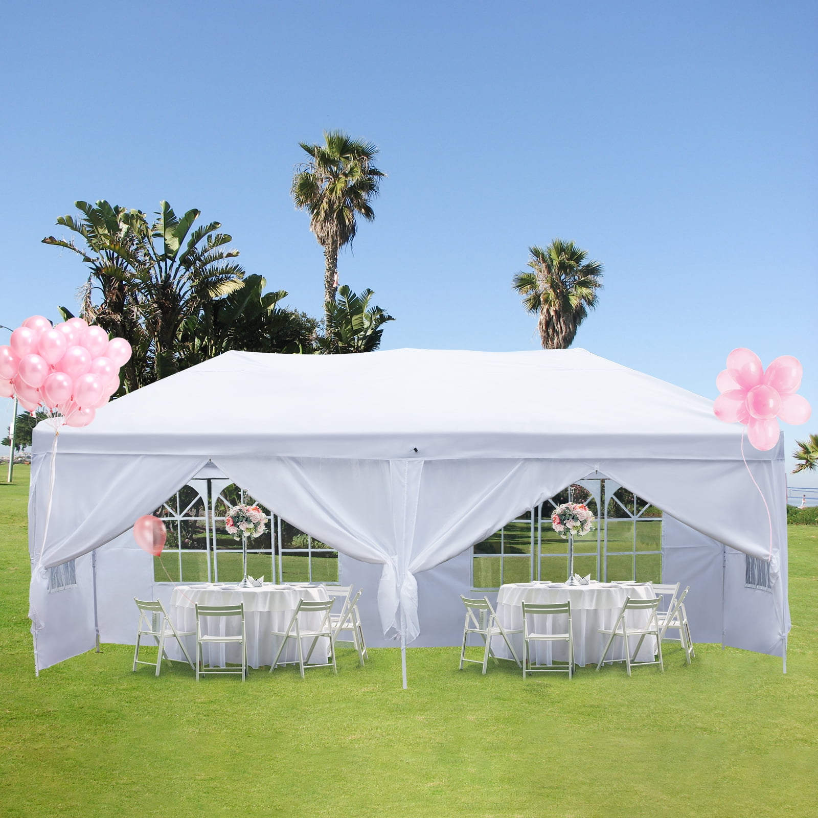AVAWING 10 x 20 Canopy Tents with Sidewalls Popup Patio Wedding Gazebo