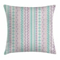 thumbnail image 1 of Striped Throw Pillow Cushion Cover, Primitive Culture Geometric Cave Abstract Figure National Ancient Artsy Print, Decorative Square Accent Pillow Case, 16 X 16 Inches, Lilac Turquoise, by Ambesonne, 1 of 2