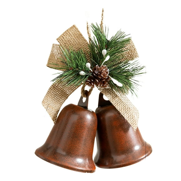 Advancent Campana navideña decorativa de diseño armonioso. Duradera y resistente. El cordón produce sonido fácilmente. Ideal para balcones, Kits de decoración para fiestas Café marrón