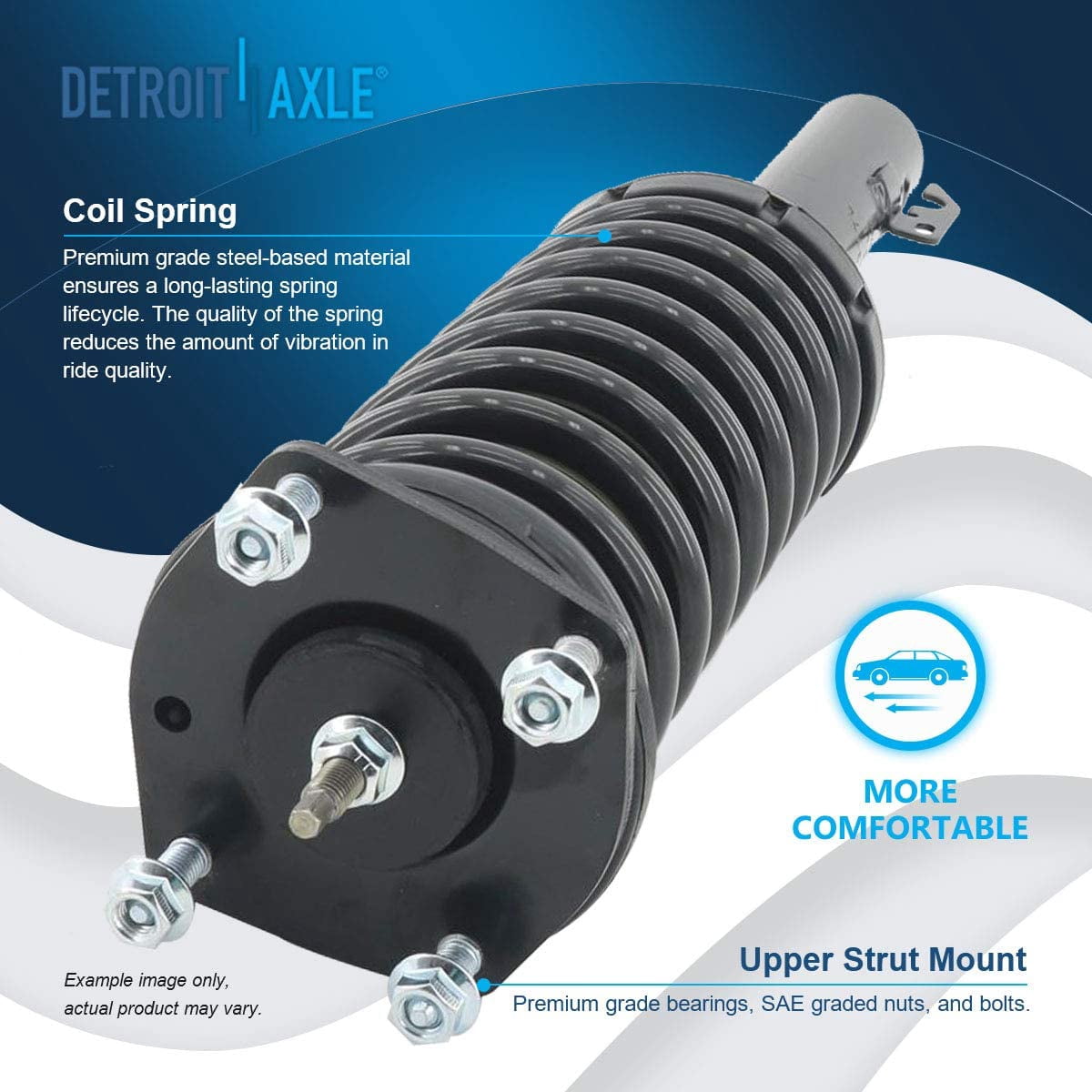 Detroit Axle - Struts Shocks for 2005-2010 Jeep Grand Cherokee 06-20 Commander 2006 2007 2008 2009 2010 Complete 2 Front Struts w/Coil Spring 2 Rear Shock Absorbers Replacement Ready Struts