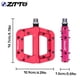 thumbnail image 4 of Ztto 1 par de bicicletas Pedal plano Antideslizante Color Sólido Ciclismo Al Aire Libre Pedales de Montaña Pedales Ciclo Piezas Componente Ajuste Rojo Inevent OD002861-02B, 4 of 7