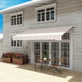 thumbnail image 2 of GVN Patio Awning, Outdoor Sun Shade Shelter Cover Awnings,12' x 10' Retractable Awning Patio Awnings Sun Shade Shelter with Manual Crank Handle, Beige and White, 2 of 10