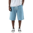 thumbnail image 3 of Nestiefly Mens Corduroy Shorts Casual Relaxed Fit Elastic Waist Drawstring 2026 Summer Beach Lightweight Comfort Lounge Short Light Blue M, 3 of 3