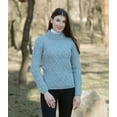 thumbnail image 3 of SAOL Aran Fisherman 100% Merino Wool Sweater Irish Cable Knitted Women's Turtleneck Pullover Made in Ireland, 3 of 6