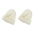 thumbnail image 1 of Advancent Casual Otoño e Invierno pelo de conejo de invierno solideos de gorros de abrigo sombreros mujeres sólida adultos gorros de conejito blanco 2Conjunto, 1 of 6