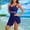 Blue, variant on Long Torso Swimsuit, Women's One-Piece Bathing Suit with Comfortable Shorts for Secure Poolside Relaxation and Beach Activities