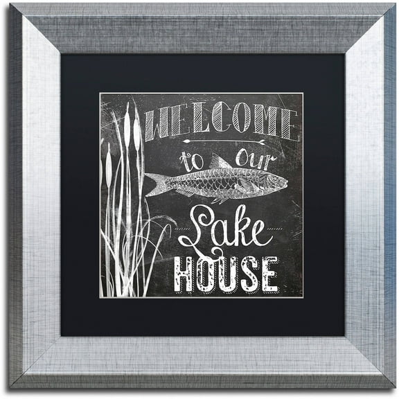 Trademark Fine Art "Lake House I" Canvas Art by Color Bakery Black Matte, Silver Frame