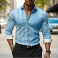 thumbnail image 1 of Camisas de manga larga de estilo empresarial de gran tamaño para hombre camisetas con botones y estampado de rayas ropa de calle ropa informal para hombre ropa con solapa, 1 of 6