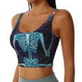 thumbnail image 2 of Hirioo Space Skeleton Meditation for Women's Sports Vest with Full-Print Design, Stretchy Fabric and Removable Pads-Small, 2 of 8