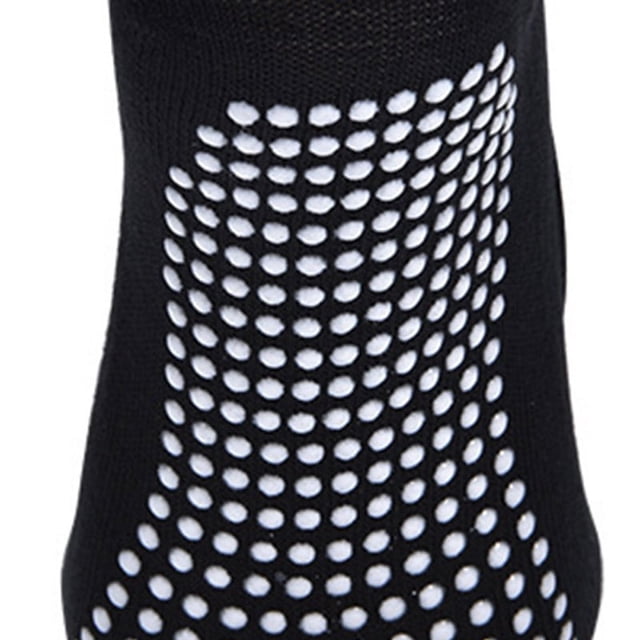 Calcetines de yoga Medio dedo del pie Transpirable Empeine abierto Antideslizante Suave para la piel Calcetines de pilates con barra de algodón peinado Negro