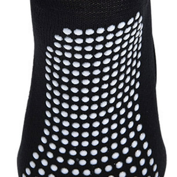 Calcetines de yoga Medio dedo del pie Transpirable Empeine abierto Antideslizante Suave para la piel Calcetines de pilates con barra de algodón peinado Negro