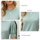 thumbnail image 4 of Tops de manga corta abombada Apalfuy mujer moda Primavera Verano cuello redondo XXL, 4 of 5