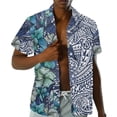 thumbnail image 4 of Yuyamidu Matching Hawaiian Outfits for Couples Mens Shirts Hibiscus Dress Asymmetrical Dress for Women Sleeveless Dresses Couples Matching Outfits Mens Beach Shirt Button Down Shirts, Size 2XS, 4 of 5