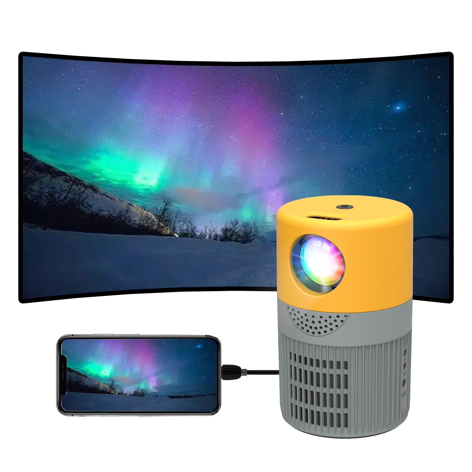 Cute Mini Projector Mini Upgraded Portable Projector,50000 Hours