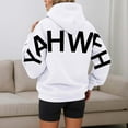 thumbnail image 6 of CAIXIA Forgiven Yahweh Hoodie Sweatshirt Men Women Oversized Fashion Letter Printed Streetwear Hooded Pullover with Pocket,White, 6 of 7