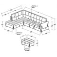 thumbnail image 4 of Aukfa 3 Piece L-shape Sectional Sofa with Storage Ottoman, Right Chaise, 2 Pillows, Linen, Dark Gray, 4 of 8