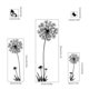 thumbnail image 5 of Pegatinas de pared FLORES DE DIENTE DE LEÓN negras (150 x 114 cm) I mariposa, plantas, rama de árbol I pegatina de pared autoadhesiva para sala de estar, dormitorio, cocina, oficina, adulto, niño, 5 of 5