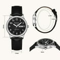thumbnail image 5 of Bomieux Watches for Man Minimalist Quartz Watch with Leather Strap & Calendar 30M Water Resistant Watch Gift for Man, 5 of 7