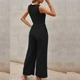 thumbnail image 5 of Wycnly Womens Jumpsuits High Waist Pleated Wide Leg Casual Tank Long Jumpsuits Overalls Trendy Solid U-Neck Sleeveless Maxi Summer Rompers Black s, 5 of 7
