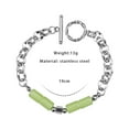thumbnail image 2 of New Chinese Style Jade Safety Clasp Bracelets Retro Punk Titanium Steel Layered Bracelets for Men Women, YQZIYOU, 2 of 6