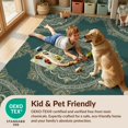 thumbnail image 4 of Design&I 8'x10' Washable Area Rug Circle Ornate Scroll Border Dining Table Alfombra Round Vintage Refined for Living Room, Family Extra Large Skid-Resistant Low Profile, 4 of 7