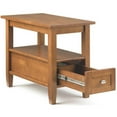 thumbnail image 4 of Warm Shaker Solid Wood 14 inch Wide Transitional Narrow Side Table in Light Golden Brown, 4 of 9