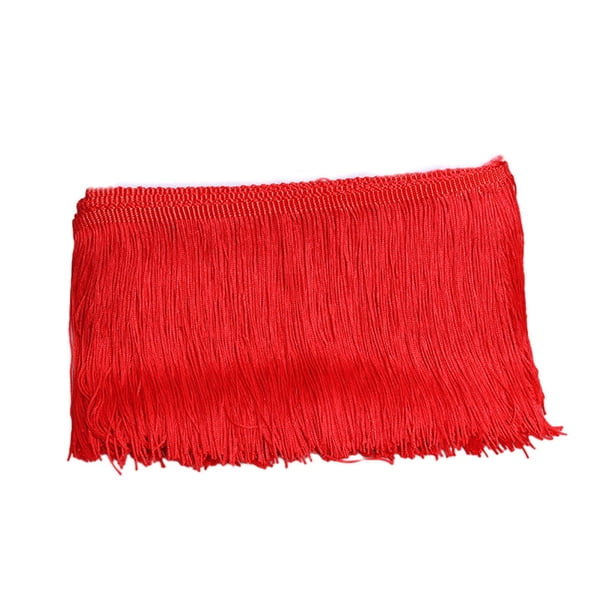 Adorno de poliéster Qarigey para vestido de baile latino con flecos de encaje de cinta rojo brillante