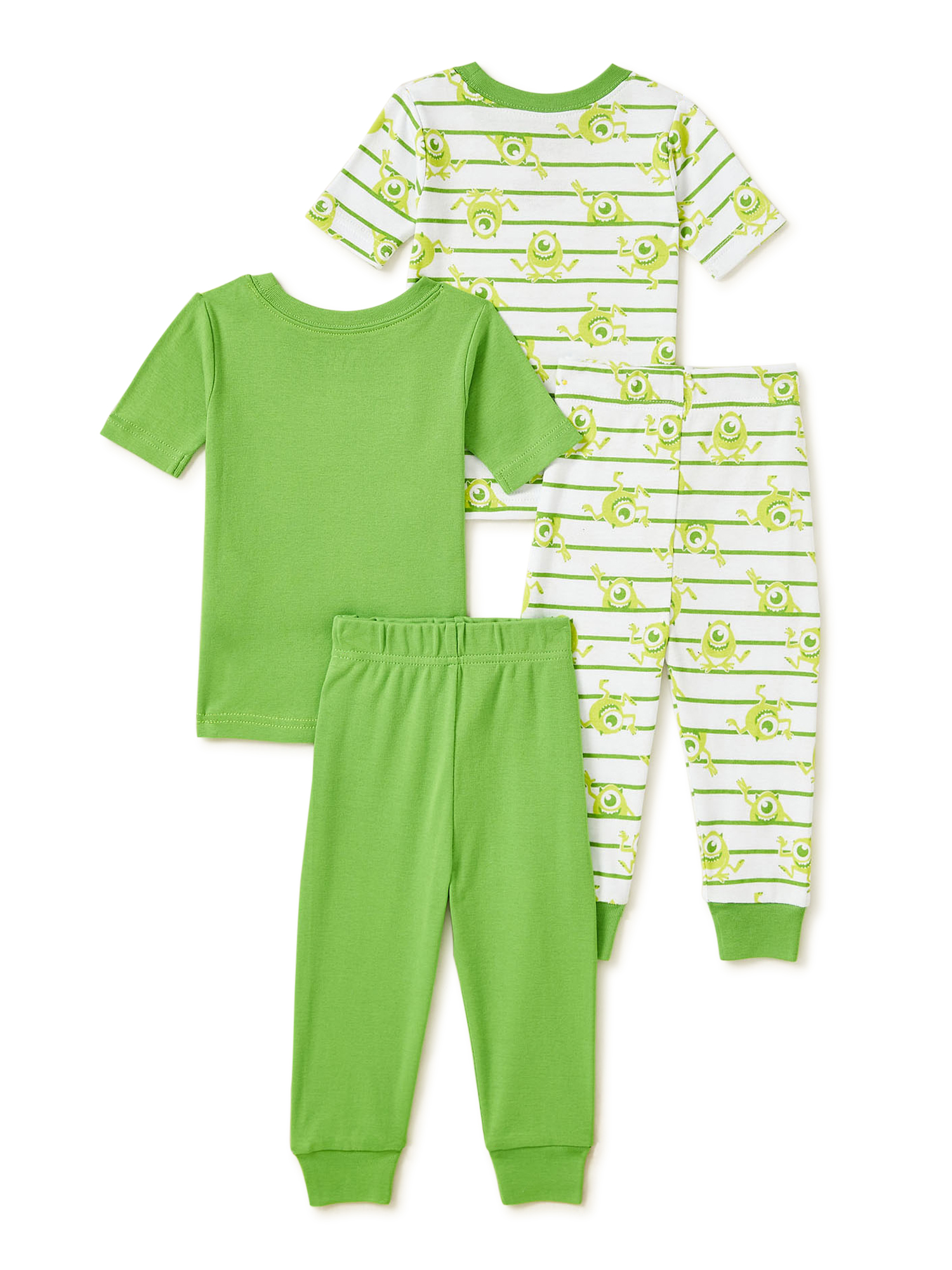 Monsters Inc. Toddler Boys Snug Fit Cotton Short Sleeve T-Shirt & Pants, 4-Piece Pajama Set, Sizes 9M-24M - image 2 of 3