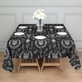 thumbnail image 3 of Black White Gothic Cat Skull Key Pattern Square Tablecloth,Waterproof Square Table Cover,Wipeable Spillproof Washable Table Cover for Home Kitchen Party Decor 42"X42"(107x107cm), 3 of 6