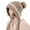 Khaki, variant on Womens Winter Beanie Hat Fur Pom Pom Beanies Hat Skull Cap Beige Winter Warm Knit Hats