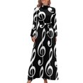 thumbnail image 1 of Vestido largo con clave de sol blanca sobre negro Vestido de verano de mujer Vestido de manga larga Falda de mujer Vestido de playa, 1 of 4