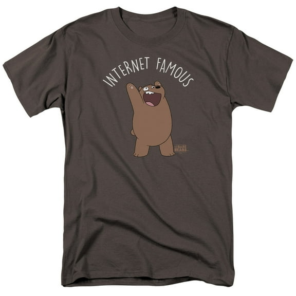 We Bare Bears Internet Famous S/S Adult 18/1 T-Shirt Charcoal