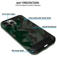 thumbnail image 3 of iPhone 12 PRO Max 2020 6.7 Inch A2342 A2410 A2412 A2411 Durable Classic Printed Case with 360Â° Rotatable Belt Clip with Kick Stand - Military Green(with Holster), 3 of 4