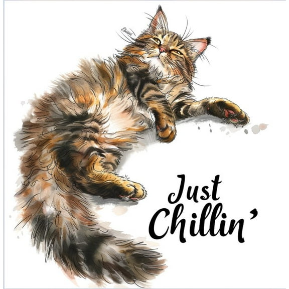 Cute Just Chillin’ Cat Design Car Decal, Humorous and Stylish Vinyl Sticker for Vehicle Decoration, Personalized Accessories, Laptops, and Gifts for Cat Enthusiasts