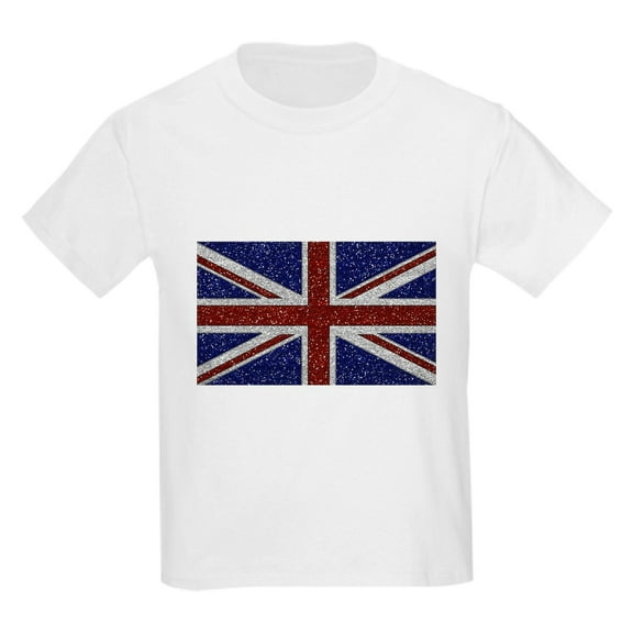 CafePress - Glitters Shiny Sparkle Union Jack Flag T Shirt - Light T-Shirt Kids XS-XL