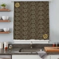 thumbnail image 4 of Brown Golden Floral Sheer Curtains 45 Inches Long, Modern Abstract Art Spring Flowers Light Filering Curtains, Breathable Simi Curtain Privacy Drapes for Kitchen Bathroom Small Window Treatment, 4 of 9