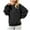 Black, variant on Women's Essentials Hoodie for Casual Loose Lantern Sleeve Solid Color Thin Hoodie Sweatshirts Fashion Tops
